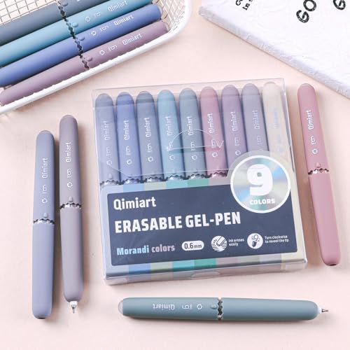 Erasable Gel Pens, 9 Pack Morandi Colors, 0.6mm Fine Point