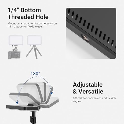 NEEWER Basics 2 Pack LED Video Light Panel Lighting Kit, 6.2" Dimmable Portable Studio Light with 53" Tripod Stand, 3200K-5600K/CRI95+ 810lux for Photography Video Recording Streaming Podcast, BP132