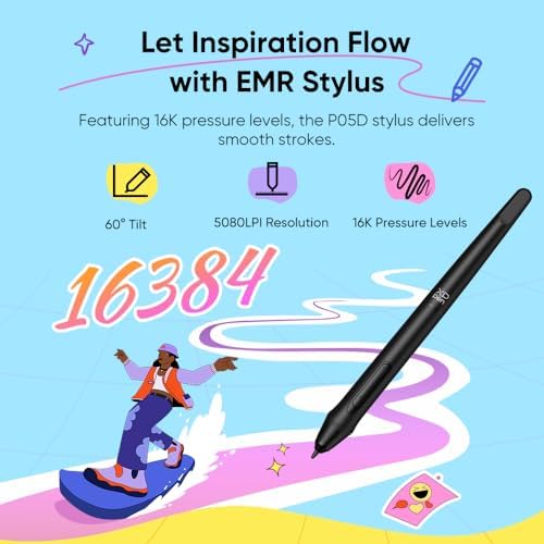 XPPen Deco mini7W V2 Wireless Drawing Tablet, 16384 Levels Pressure Digital Drawing Pad for PC, 7x4.37 Inch Art Tablet with 8 Shortcut Keys, Bluetooth 5.0, Support Windows/macOS/Android/ChromeOS/Linux
