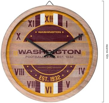 FOCO NFL Wooden Barrel Wall Clock