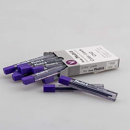 Pentel Arts 8 Colour Pencil Lead Refill, Violet, 24 Pieces of Lead (CH2-V)