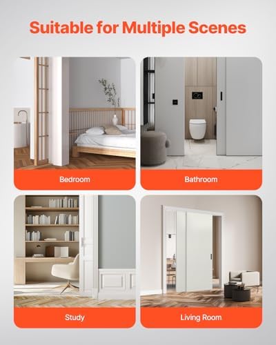 VEVOR Bypass Door Hardware, 6ft Heavy Duty Bypass Sliding Door Hardware Kit, Aluminum Alloy Sliding Closet Door Hardware Set for 2 Door System, Fit Door Thickness 1 3/8" - 1 3/4", Easy to Install