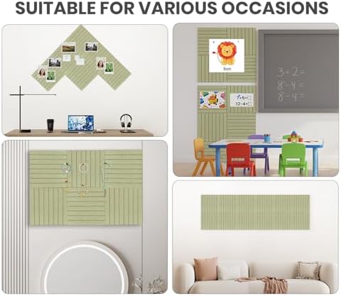 48" x 36" Large Felt Bulletin Board, Eight-Stripe Sage