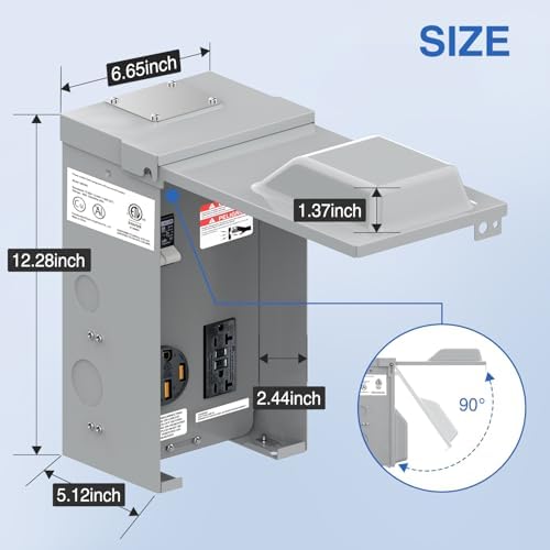 Nilight 20 50 Amp RV Power Outlet Box with Breaker NEMA 14-50R GFCI Camper