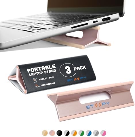 Steepy Portable Laptop Stand for Desk Adjustable Height, 13-17 Inch Devices