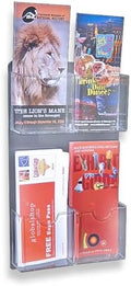 Azar Displays 252063 9.5" W x 16" H Four Pocket Wall Mount Brochure Holder (2 Pack)