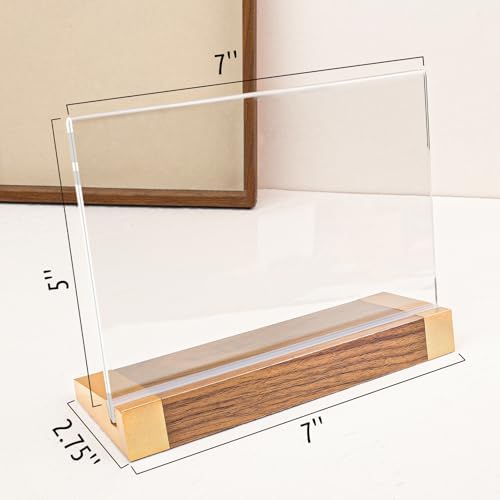 LIANHELILAI Acrylic Sign Holder 5X7, L-Shape Horizontal 2 Pack for Tabletop
