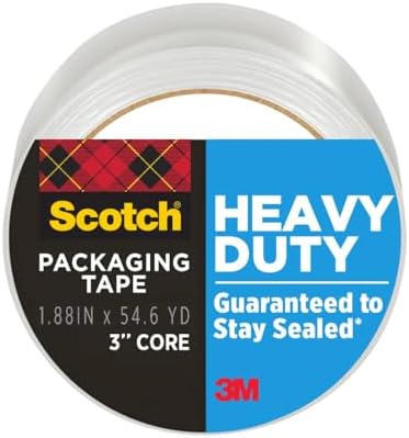 Scotch Heavy Duty Shipping Packing Tape, Clear, 1.88 in. x 54.6 yd.