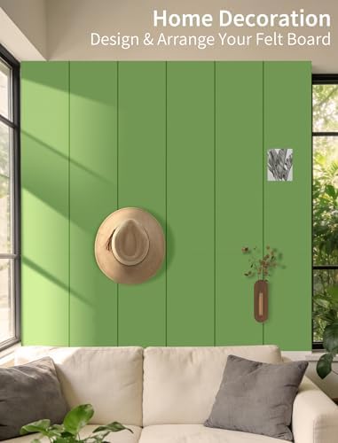 48" x 48" Cork Board Alternative, 16 Pack Felt Bulletin Board Tiles with 30 Adhesive Tabs Wall Push Pin Board for Office Classroom Bedroom Decor
