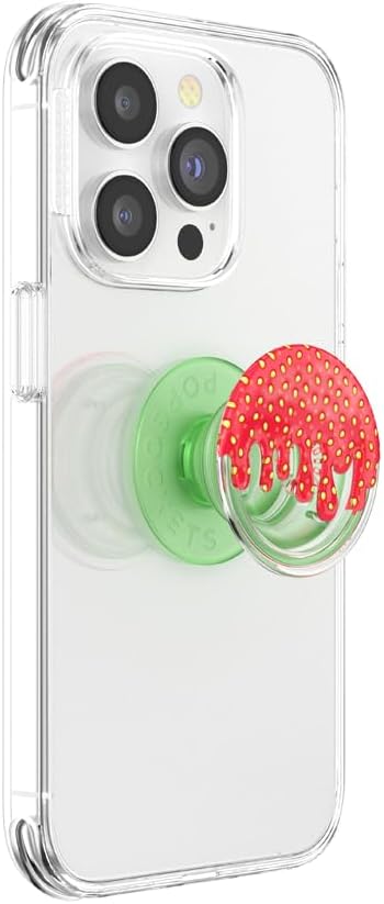 PopSockets Adhesive Phone Grip, Holder- Strawberry Drip | Secure Comfortable Hold, Anti-Drop, Kickstand, Strawberry, Fruit, Phone, Women