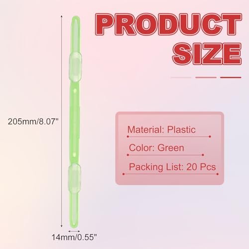 PATIKIL 20 Pcs Loose-Leaf Paper Binding Clamps, Green Plastic Paper Organizers Notebook Fasteners Reusable Prong Binder Clip for Home Office File Report Chart Documents