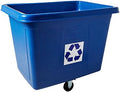 Rubbermaid Commercial 461673BE Recycling Cube Truck, Rectangular, Polyethylene, 500lb Cap, Blue