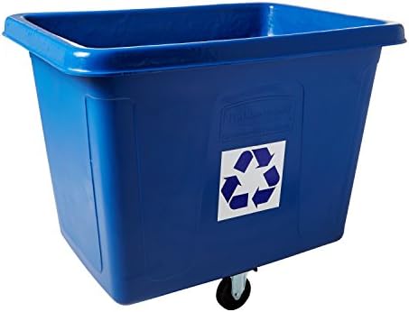 Rubbermaid Commercial 461673BE Recycling Cube Truck, Rectangular, Polyethylene, 500lb Cap, Blue