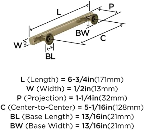 Amerock 5-1/16" Everett Golden Champagne Drawer Pull
