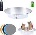 JAYEGT Motorized Rotating Display Stand, 7.87inch /17.6lbs Load, 360 Degree Electric Rotating Turntable for Photography Products, Jewelry，5 Colors Backgrounds, Mirror Cover (White/Remote Control)