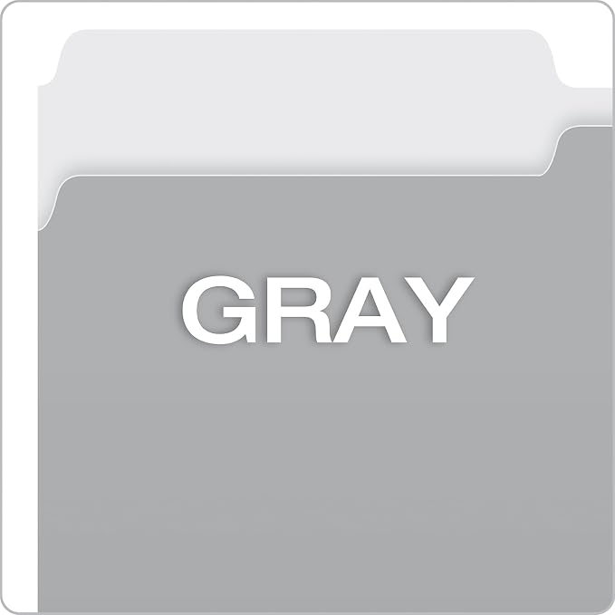 Pendaflex 435013GRA Interior File Folders, 1/3 Cut Top Tab, Legal, Gray (Box of 100)