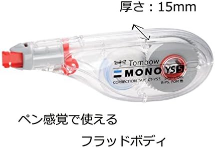 Tombow Pencil Correction Tape, 0.17 inches (4.2 mm), MONO Mono YS (Side Pull Type That Can Be Used Like a Pen), Disposable Type, 32.8 ft (10 m), Pack of 3 (CT-YS4 x 3)