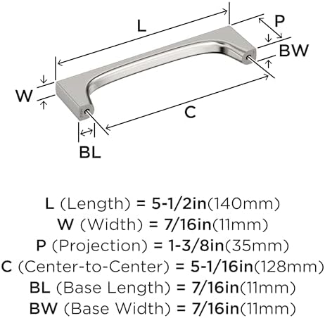 Amerock 5-1/16" Merced Polished Nickel Drawer Pull