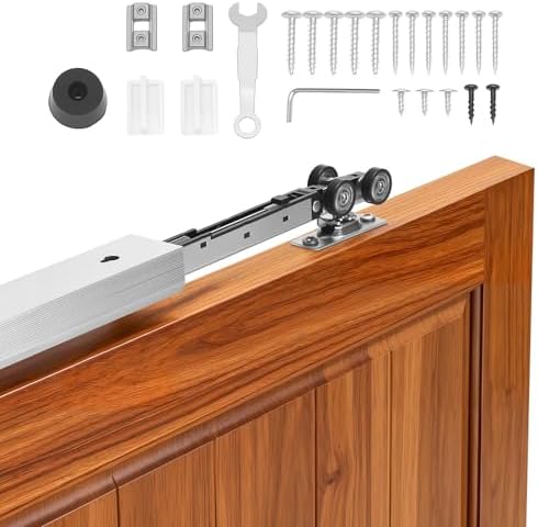 VEVOR Sliding Pocket Door Hardware Track Kit, 44.69" Pocket Door Track Kit with Soft Close Mechanism for Smooth and Quiet Sliding, Easy to Install, for 1" to 1 3/4" Thickness 24" Width Single Door
