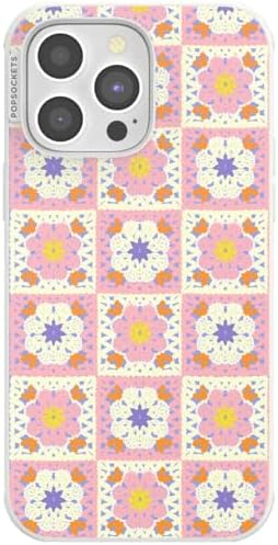 PopSockets iPhone 14 Pro Max Phone Case w/MagSafe- Desert Crochet | Magnetic, Wireless Charging, Camera & Drop Protection, Western, Boho, Aesthetic, iPad, Removable, Popper