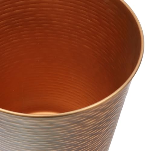 happimess Remi 2.1 Gal Textured Steel Wastebasket, Antique Copper, Set of 2
