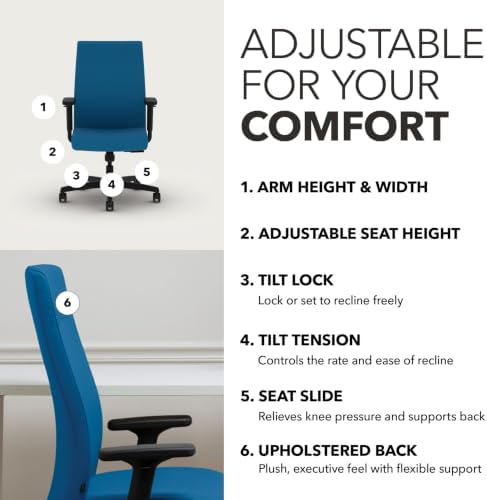 HON Ignition 2.0 Ergonomic Office Chair, Lumbar Support, Peacock
