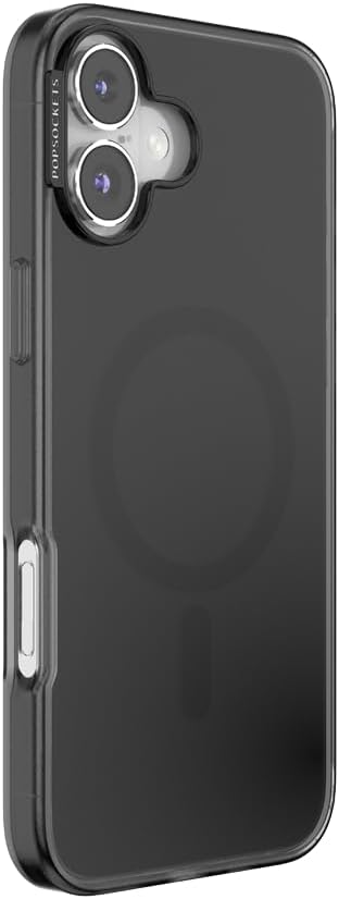 PopSockets iPhone 16 Plus Phone Case with MagSafe- Black Translucent | Magnetic, Wireless Charging, Camera & Drop Protection, Black, Electronic Accessories, For iPad/Kindle/iPhone/Android
