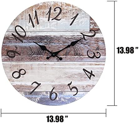 Stonebriar Vintage Farmhouse 14 Inch Round Battery Operated Hanging Wall Clock