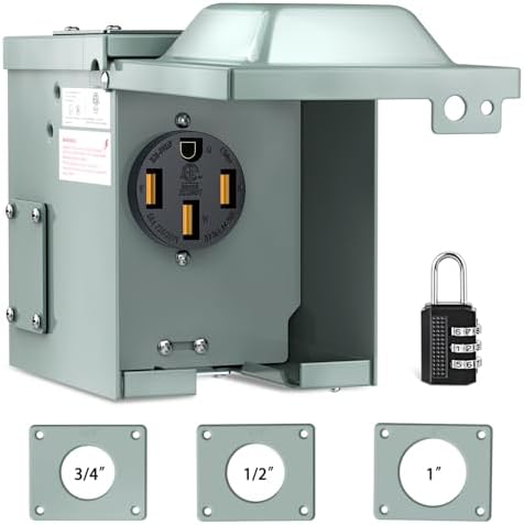 Nilight 50AMP RV EV Power Outlet Box 125/250V ETL Listed 14-50R Receptacle