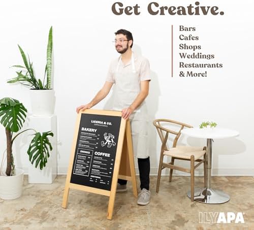 Ilyapa A Frame Chalk Board Easel Sign 40x20 in - Sandwich Signs Outdoor
