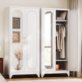 UNICOLY Armoire Wardrobe Closet，71" Metal Wardrobe Cabinet with Mirror Door