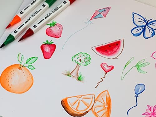 Zebra Pen doodler'z Brush Pen, Assorted, Dual Tip, Brush & Fine Tip, 12-Pk