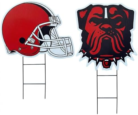 NFL Logo & Helmet 2 Pack Yard Sign Set