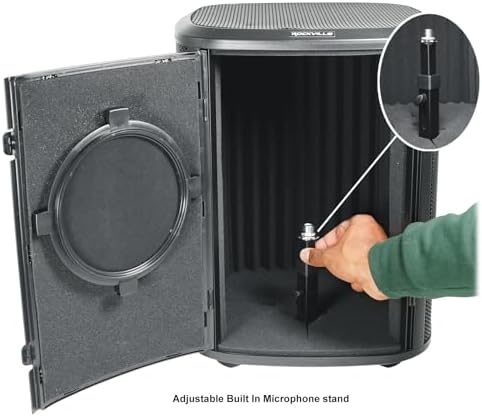 Rockville ISOBOX Recording Microphone Sound Isolation Box with Mic Stand