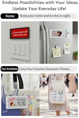 [Santek] EZ Sign NFC E-Paper Display – No Battery, Ultra-Thin 0.13”, Rewritable 4-Color Digital Display, App-Controlled (iOS/Android/PC), IP65 (Black, 2.9 inch)