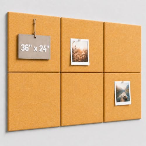 Felt Bulletin Board Tiles, Large Cork Board Alternative,24 x 36 in