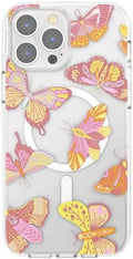 PopSockets iPhone 13 Pro Max Phone Case w/MagSafe- Sunset Mariposa | Magnetic, Wireless Charging, Camera & Drop Protection, Butterfly, Moth, Luna, Western, Boho, Aesthetic