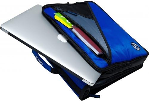 Case-it School Zipper Binder | 2-Inch O-Rings | 400-Sheet | LT-007 Purple | Universal, 13-Inch Laptop/Tablet Padded Pocket, Multiple Storage Pockets, Shoulder Strap, School & Office Organizer