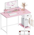 Pamray 39 Inch Small Computer Desk with Monitor Stand and Drawer for Gaming