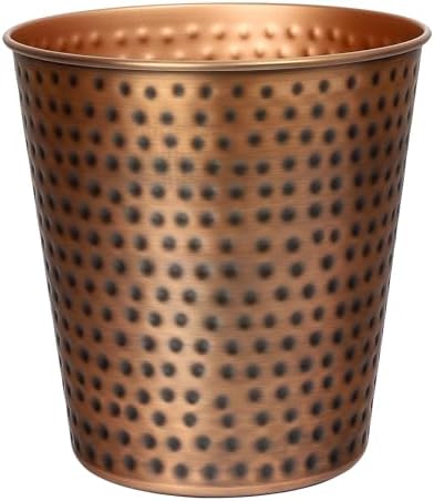 happimess Axel 2 Gal Hammered Steel Waste Bin 10", Antique Copper