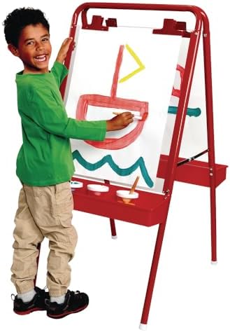 Colorations - 2WAPE 2-Way Indoor/Outdoor Adjustable Acrylic Panel Easel for Kids (23"L x 29-1/2"W x 45"H) | Indoor/Outdoor Kids' Easel, 23" L x 29.5" D x 45" H, Classroom Essentials