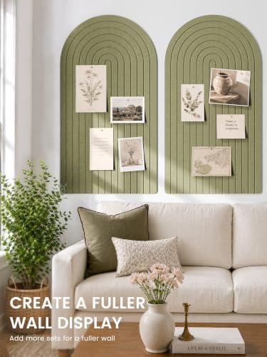 Large Arched Felt Bulletin Board 47.2''×25.5'', Olive Green