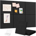 Lifewit 36"x 24" Felt Bulletin Board with Self-Adhesive, 6 Pack Cork Board Alternative for Walls, Large Pin Board Vision Board Message Board with 30 Pushpins for Office Decor, Room Decor, Black