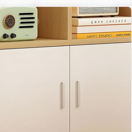 Closed Back Cabinet Wood Standard 9.5'' Wide Bookcase Bookshelf Storage Rack Multi-layered Storage Shelf Cabinet Display Unit Integrated Against the Wall Natural/White 23.6"L x 9.4"W x 70.9"H