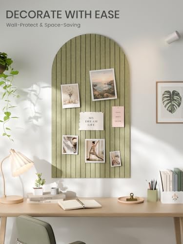 Large Arched Felt Bulletin Board 47.2''×25.5'', Olive Green