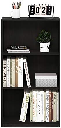 Furinno Basic 3-Tier Book Shelf with Open Shelves, Espresso