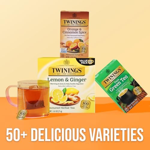 Twinings Orange & Cinnamon Spice Herbal Tea Bags, 20 CT Box (6 Pack)