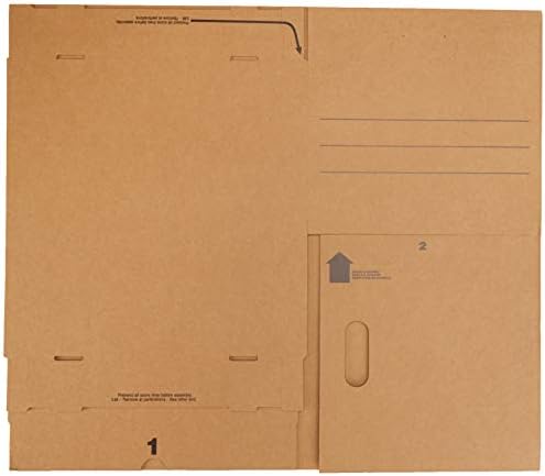 Amazon Basics Moving and Storage Boxes with Handles and Lift-Off Lids, Medium, 19" x 14.5" x 15.5", Brown, 10-Pack