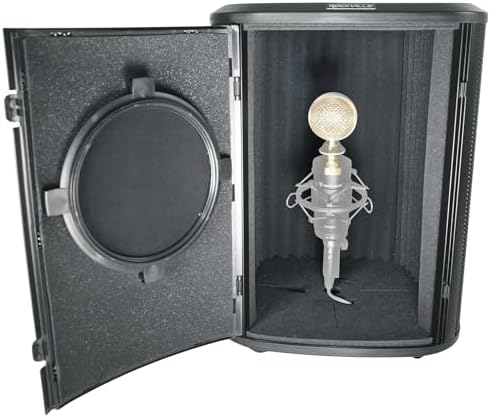 Rockville ISOBOX Recording Microphone Sound Isolation Box with Mic Stand