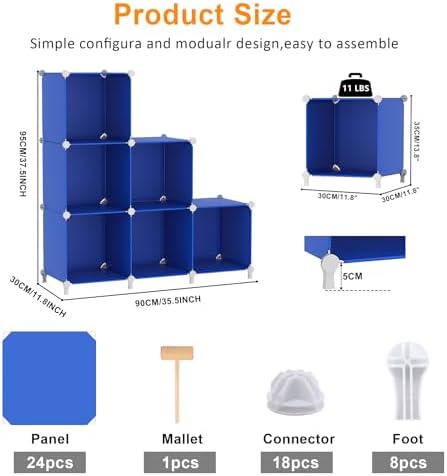AWTATOS Cube Storage Organizer, 6 Cube Closet Organizers Storage Shelves